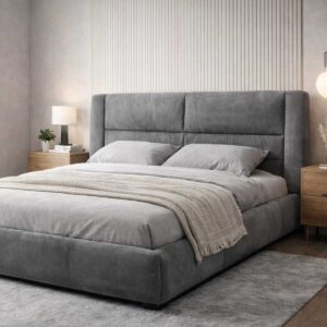 Pat tapițat Cezar 200x200 cm | piele naturala Nabuc– CODI Atelier